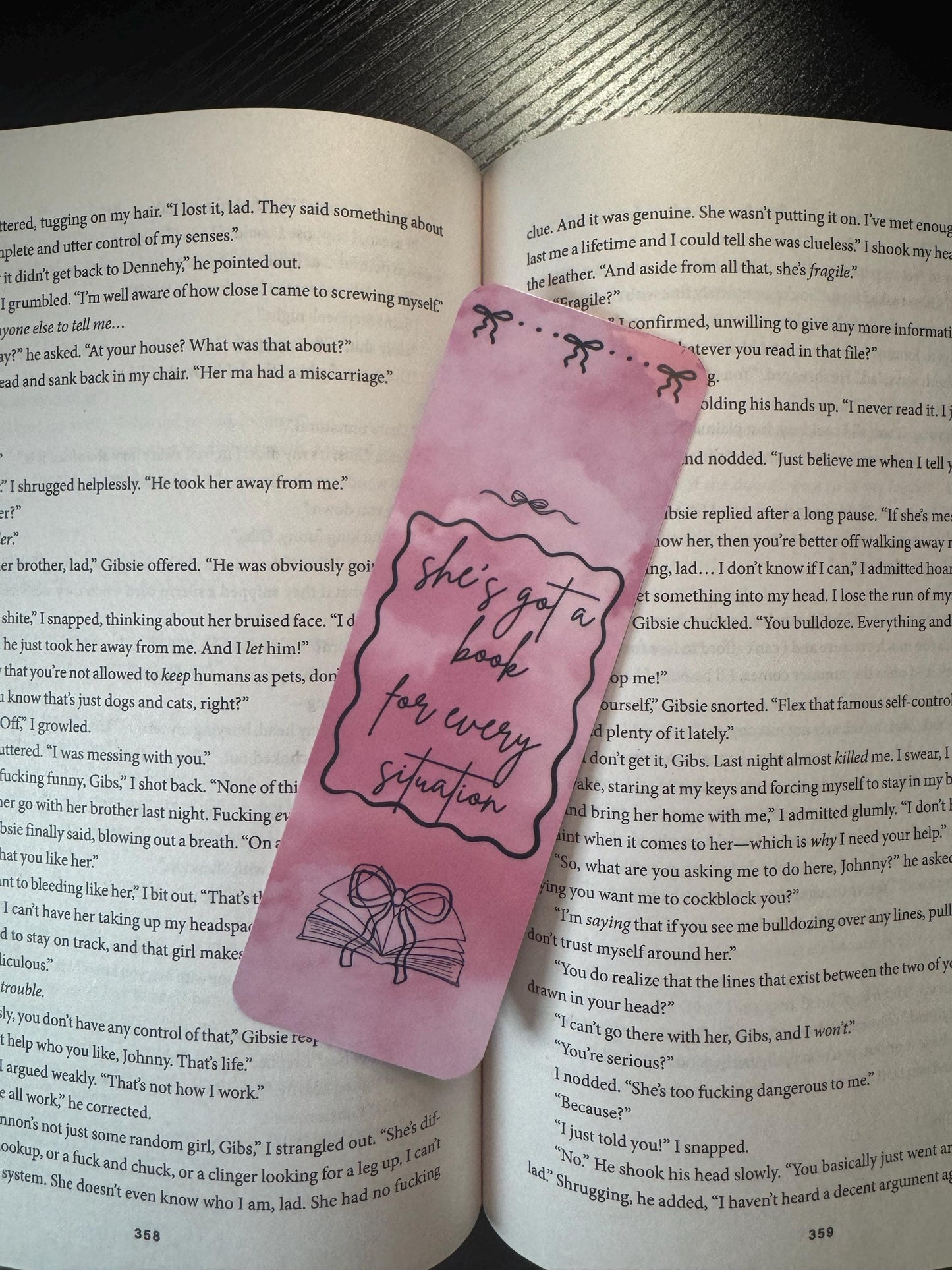 Pink & Black Bow Bookmarks