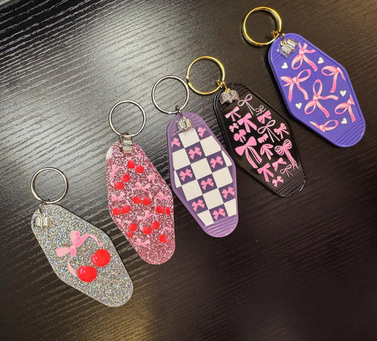 Books, Bows & Cherries Keychains