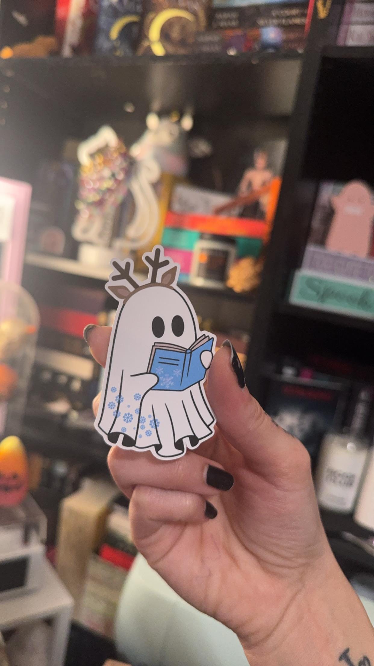 Bookish Christmas Ghost Stickers