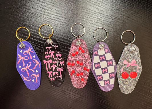 Books, Bows & Cherries Keychains