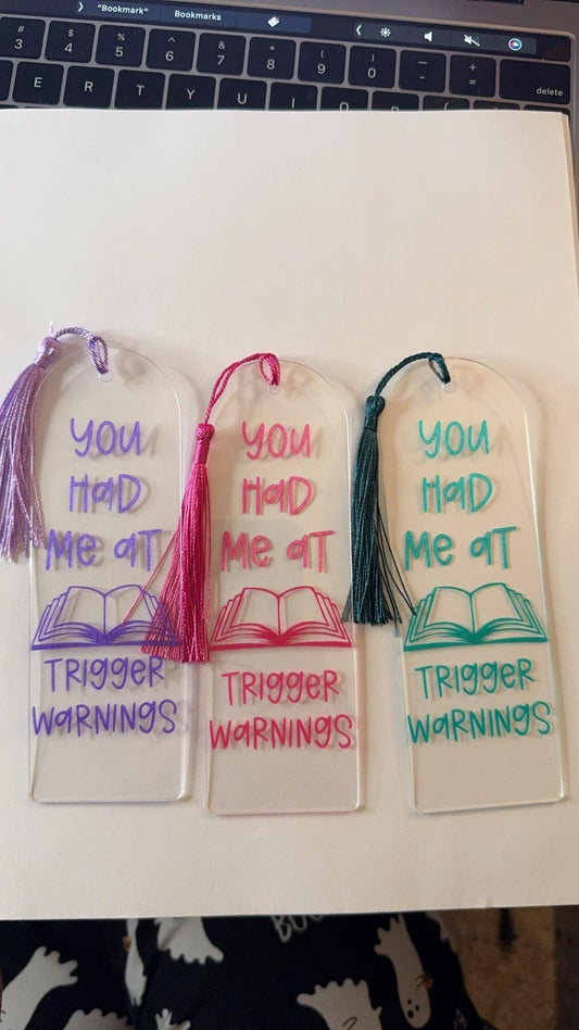 Trigger Warnings Acrylic Bookmark