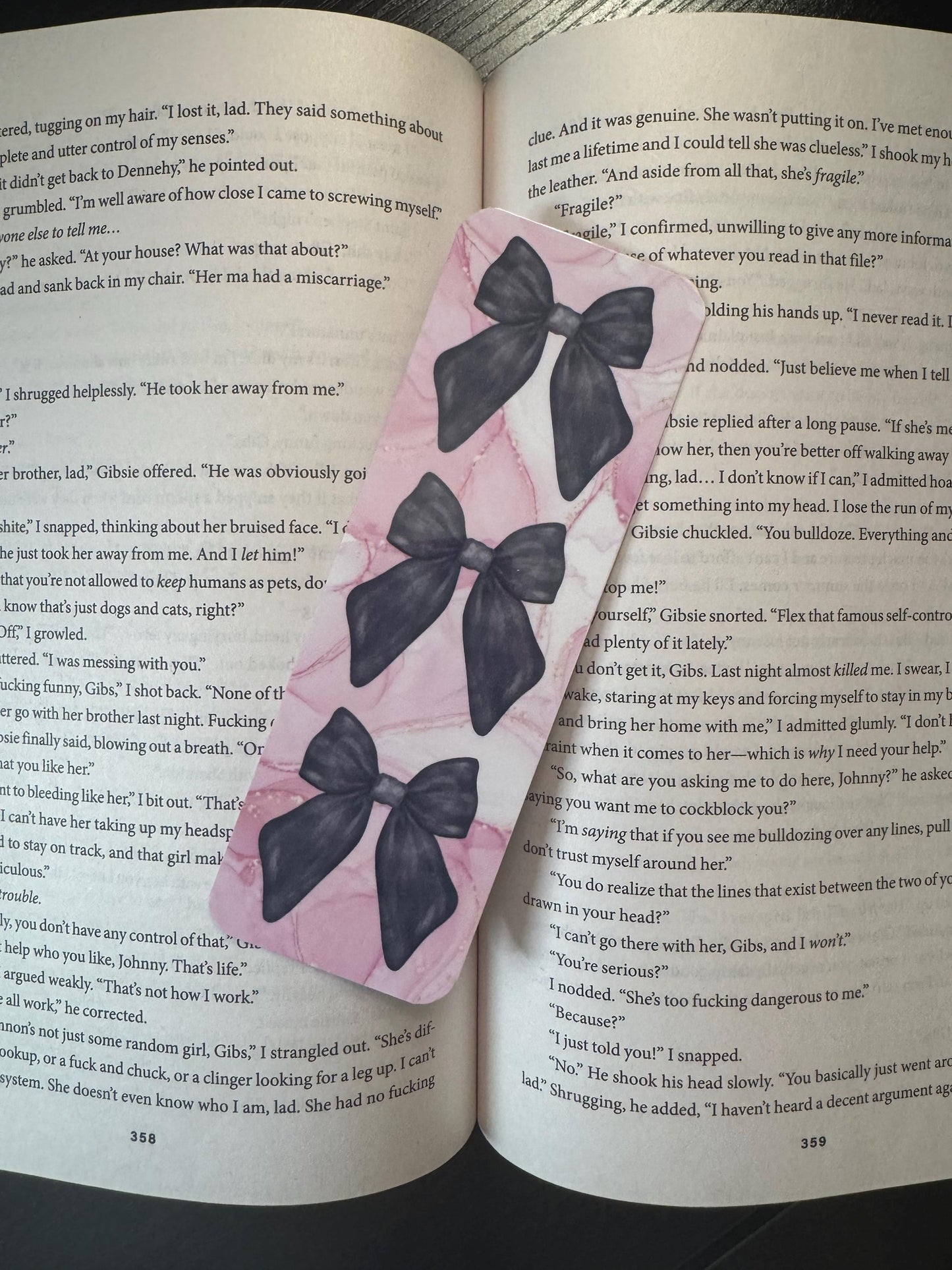 Pink & Black Bow Bookmarks