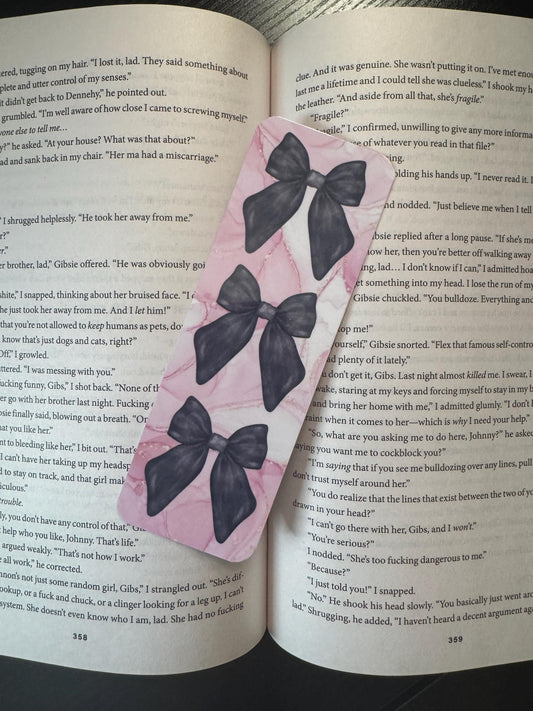 Pink & Black Bow Bookmarks