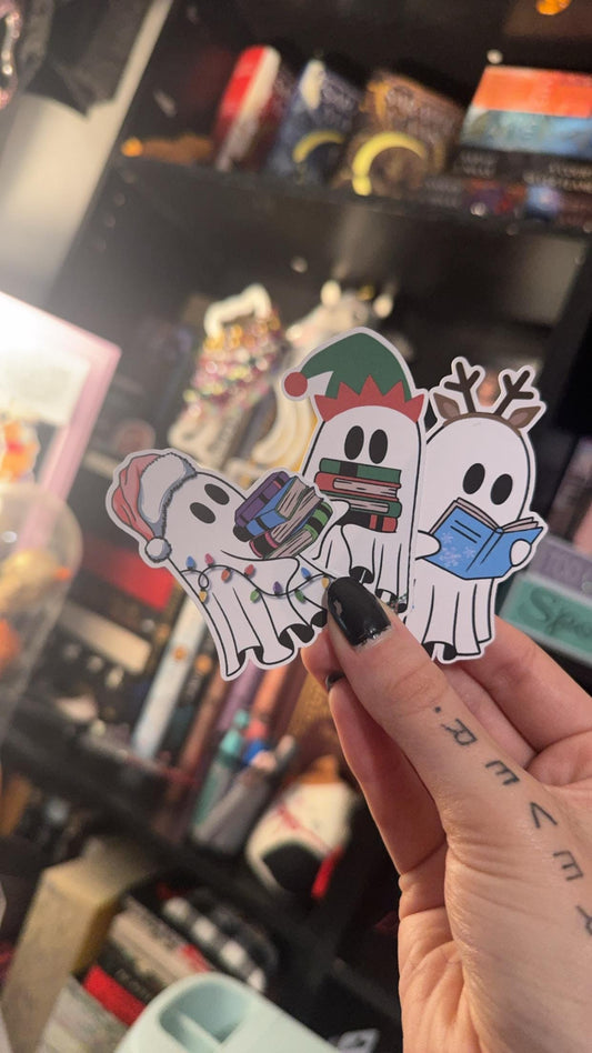 Bookish Christmas Ghost Stickers