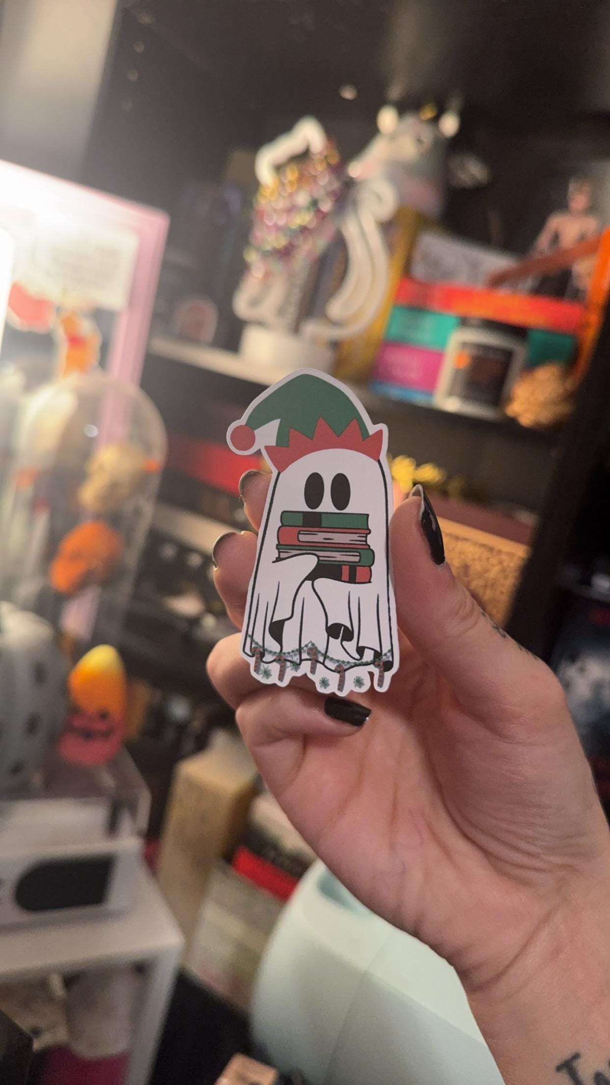 Bookish Christmas Ghost Stickers