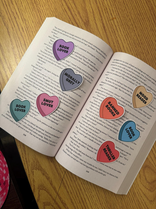 Bookish Candy Heart Stickers