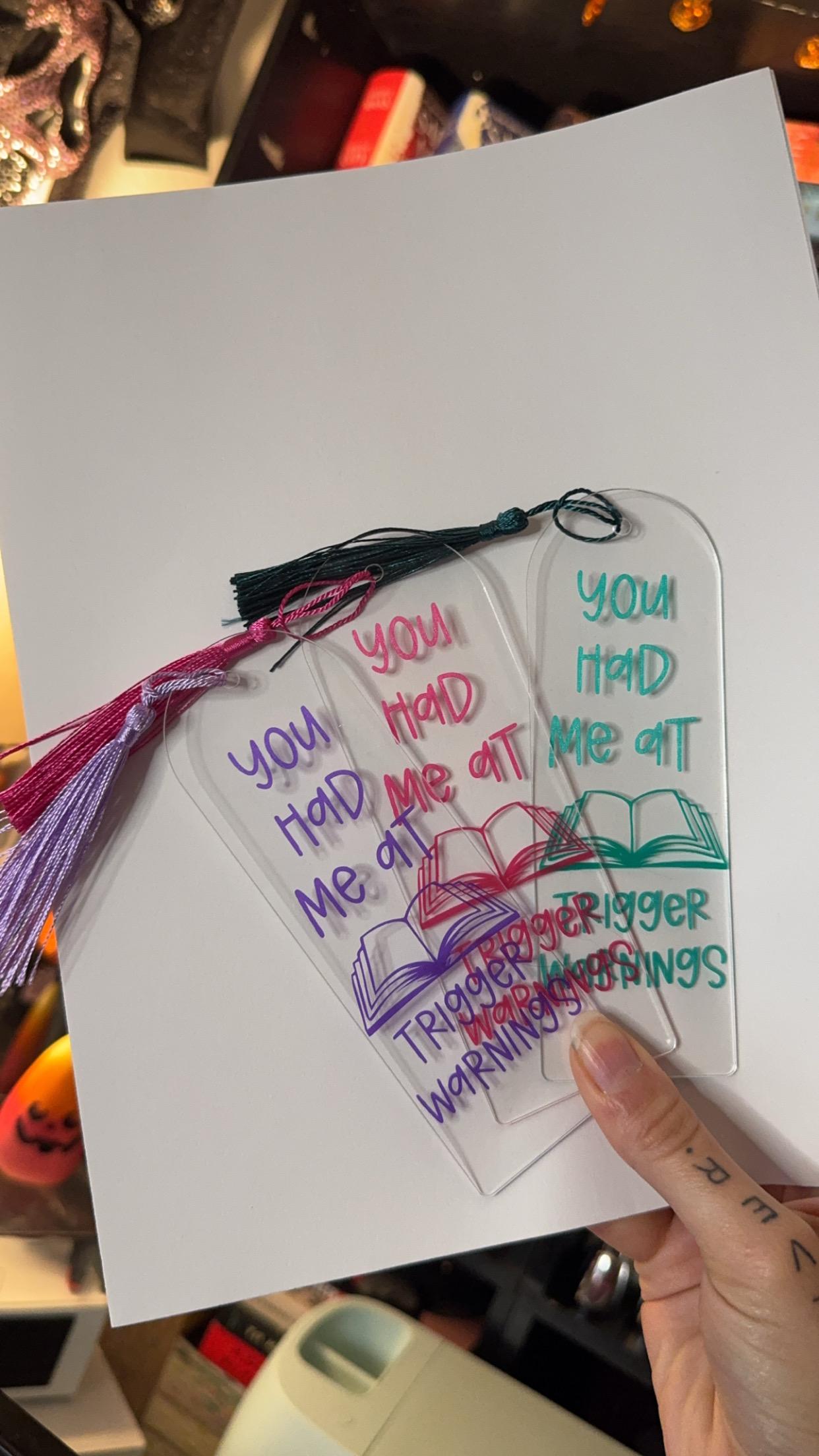 Trigger Warnings Acrylic Bookmark