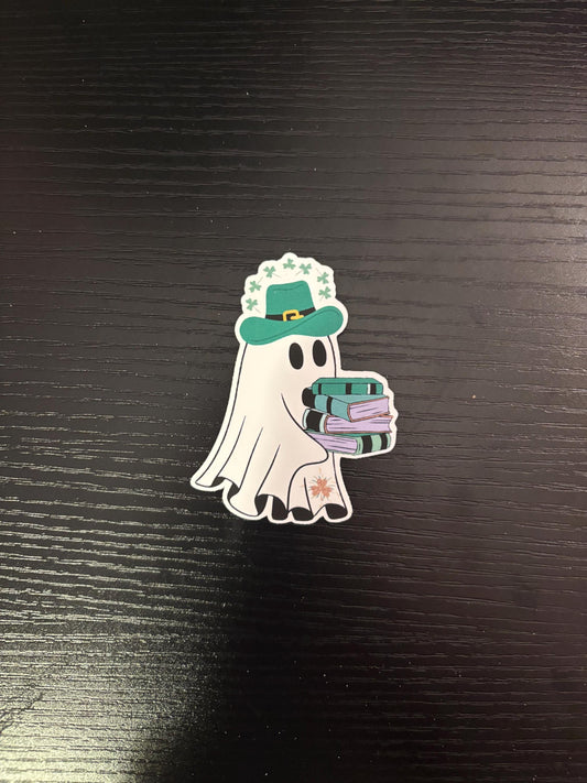 Bookish St Pattys Ghost Stickers